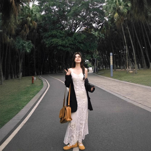 Retro Korean style spring suit women's black suit jacket a set of wear new lace dress fashion